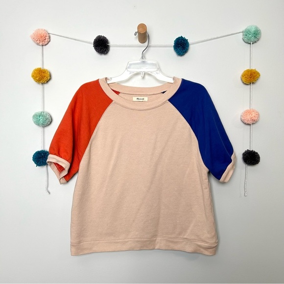 Madewell Short-Sleeve Sweatshirt in Colorblock - Picture 1 of 7